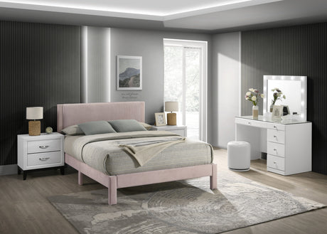 Lucia Pink Queen Platform Bed from Crown Mark - Luna Furniture