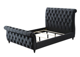 Kyrie Black King Upholstered Bed -  Crown Mark - Luna Furniture