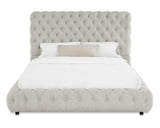 Flory Dove Queen Upholstered Platform Bed -  Crown Mark - Luna Furniture