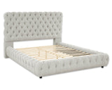 Flory Dove King Upholstered Platform Bed -  Crown Mark - Luna Furniture