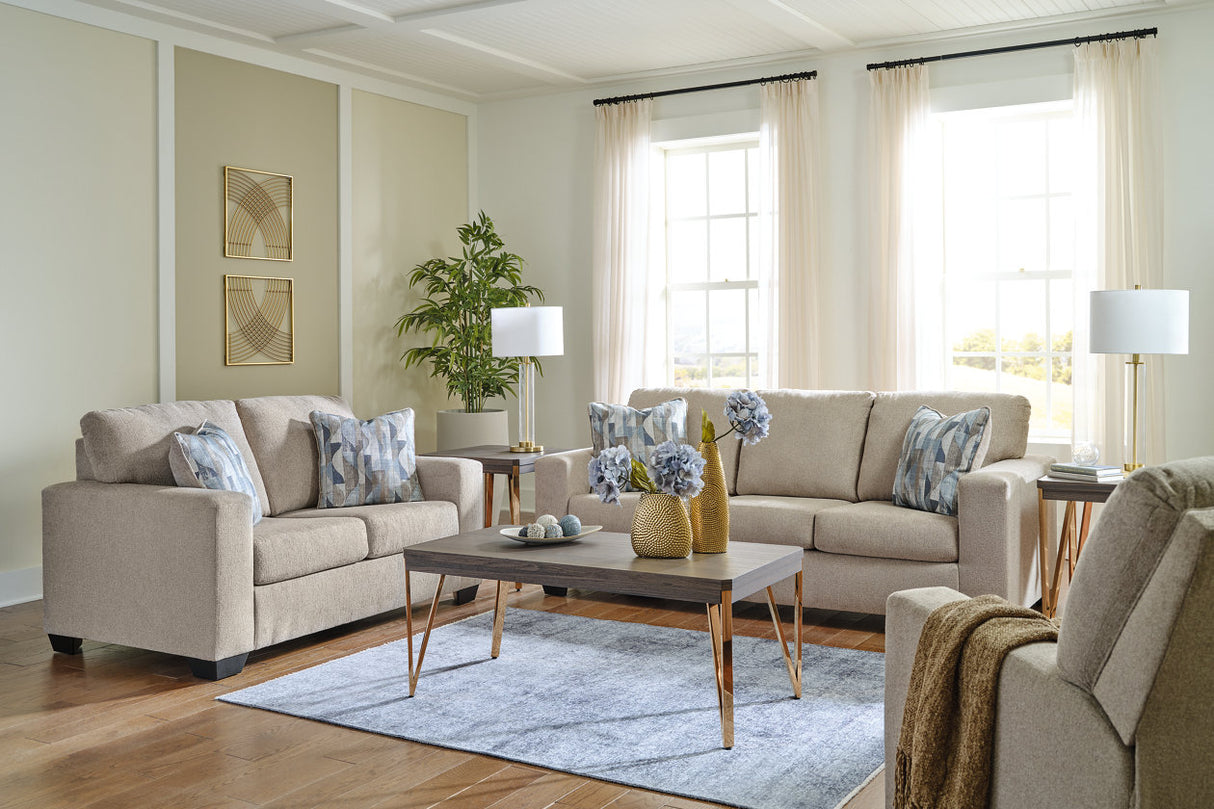 Deltona Parchment Sofa, Loveseat and Recliner -  Ashley - Luna Furniture