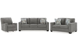 Deltona Graphite Sofa, Loveseat and Recliner -  Ashley - Luna Furniture