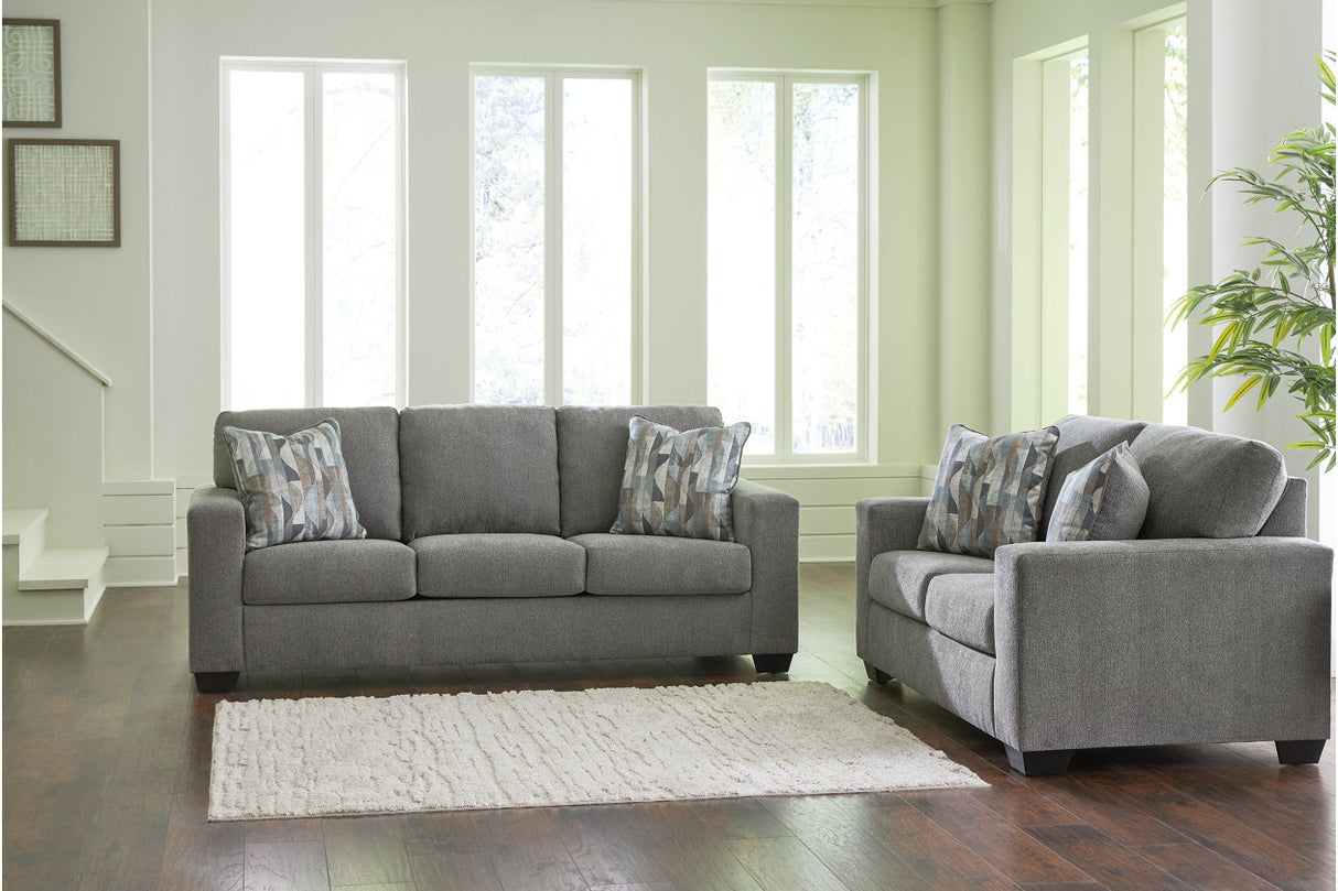 Deltona Graphite Sofa, Loveseat and Recliner -  Ashley - Luna Furniture