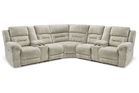 Family Den Pewter 3-Piece Power Reclining Sectional -  Ashley - Luna Furniture