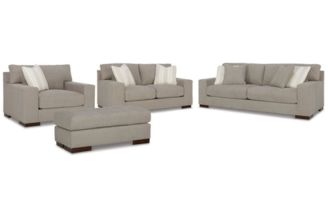 Maggie Flax Sofa, Loveseat, Oversized Chair and Ottoman -  Ashley - Luna Furniture