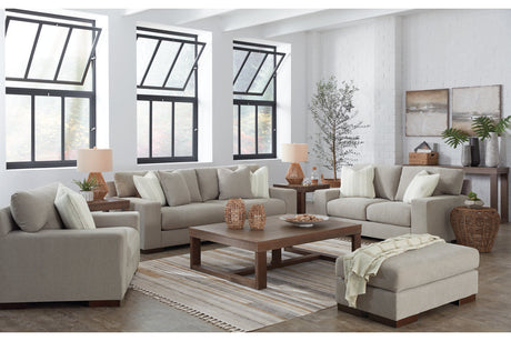 Maggie Flax Sofa, Loveseat, Oversized Chair and Ottoman -  Ashley - Luna Furniture