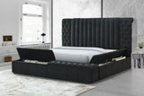 Danbury Charcoal Boucle King Upholstered Storage Panel Bed -  Crown Mark - Luna Furniture