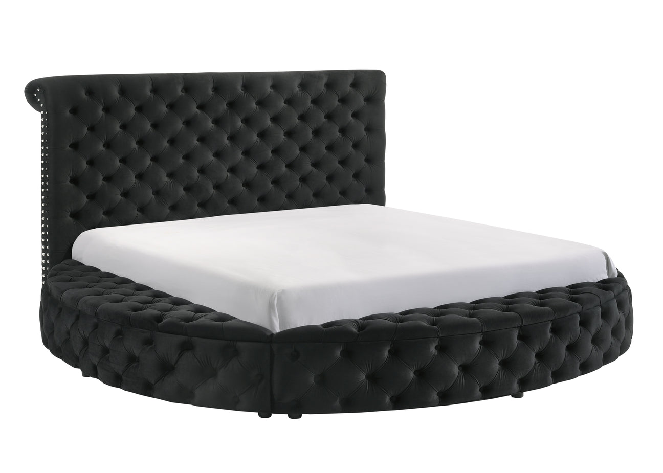 Brigitte Black King Upholstered Storage Panel Bed from Crown Mark - Luna Furniture