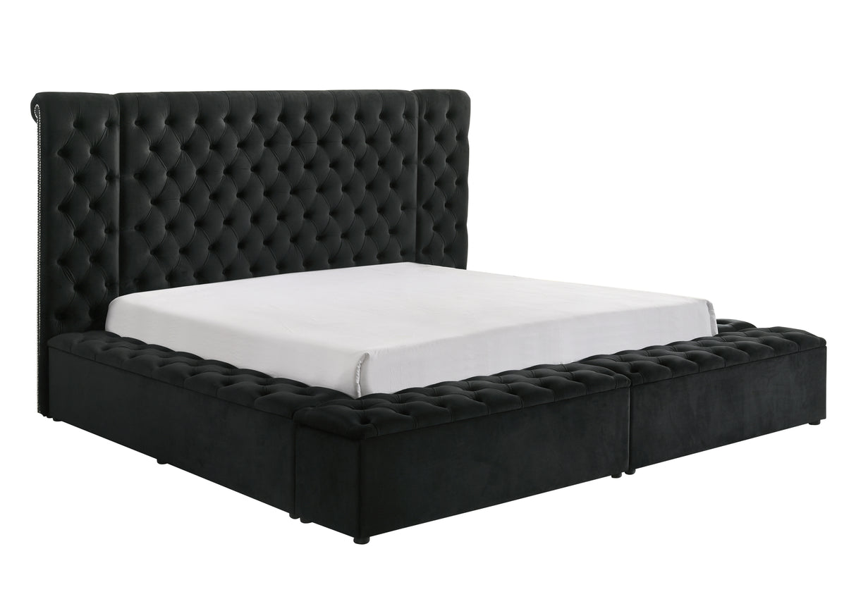 Liliana Queen Black Panel Bed from Crown Mark - Luna Furniture