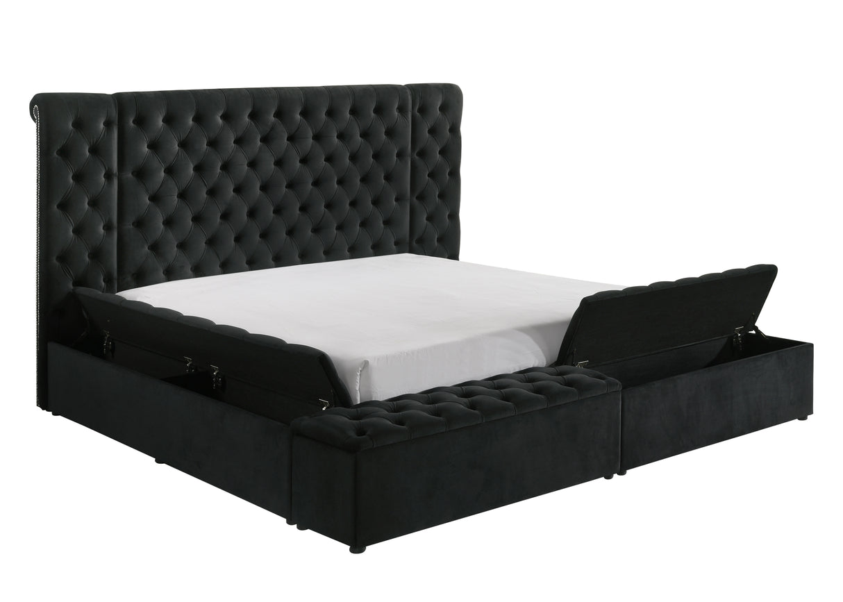 Liliana Queen Black Panel Bed from Crown Mark - Luna Furniture