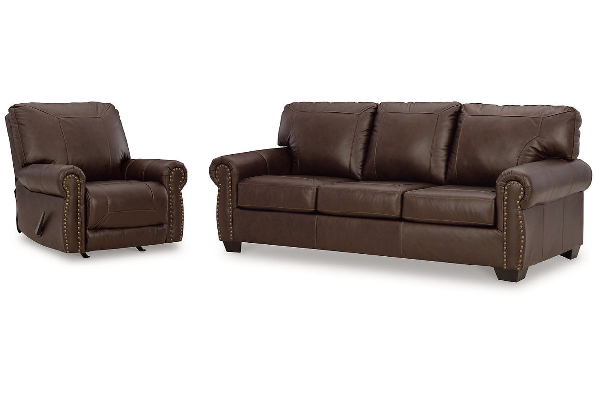 Colleton Dark Brown Sofa and Recliner -  Ashley - Luna Furniture