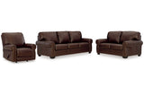 Colleton Dark Brown Sofa, Loveseat and Recliner -  Ashley - Luna Furniture