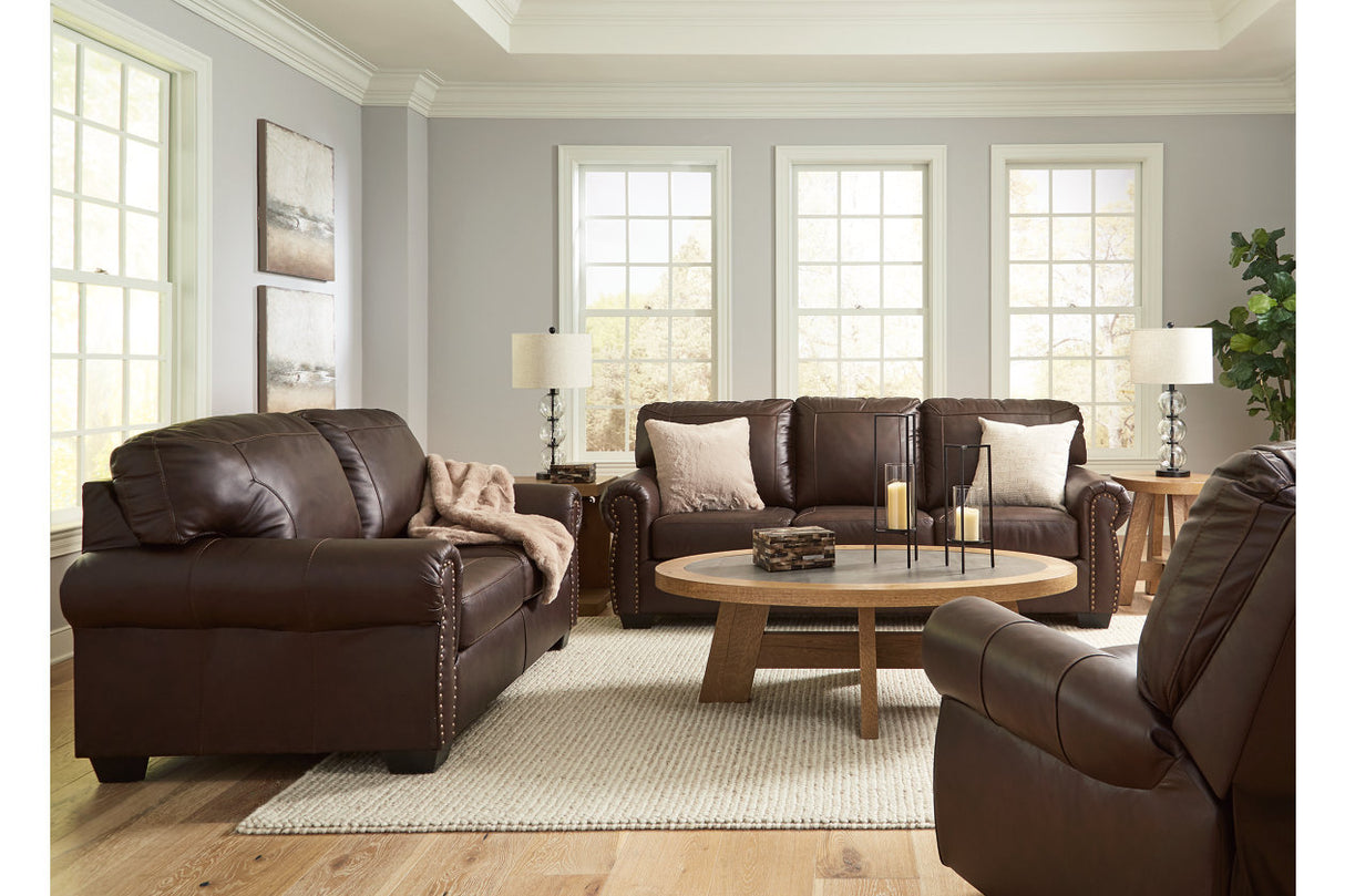 Colleton Dark Brown Sofa, Loveseat and Recliner -  Ashley - Luna Furniture