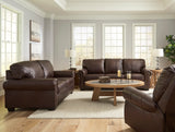 Colleton Dark Brown Leather Living Room Set -  Ashley - Luna Furniture