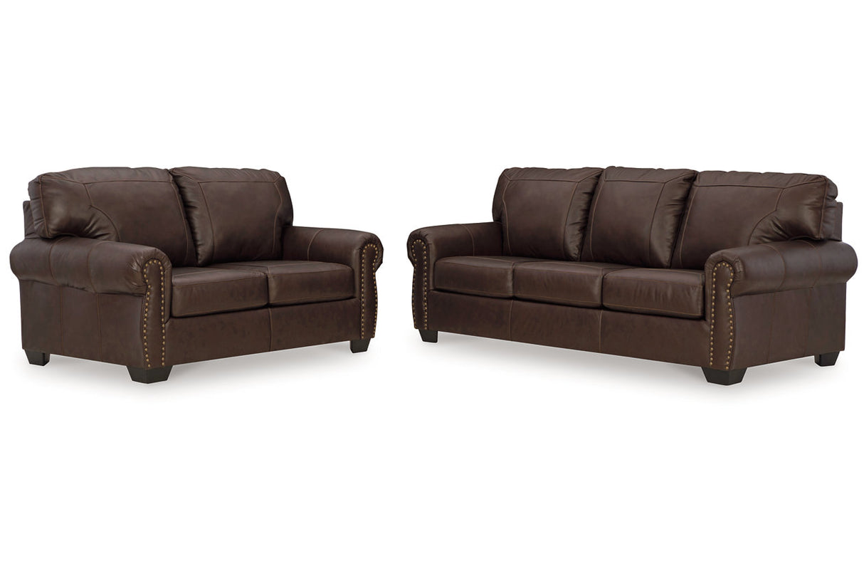 Colleton Dark Brown Sofa and Loveseat -  Ashley - Luna Furniture