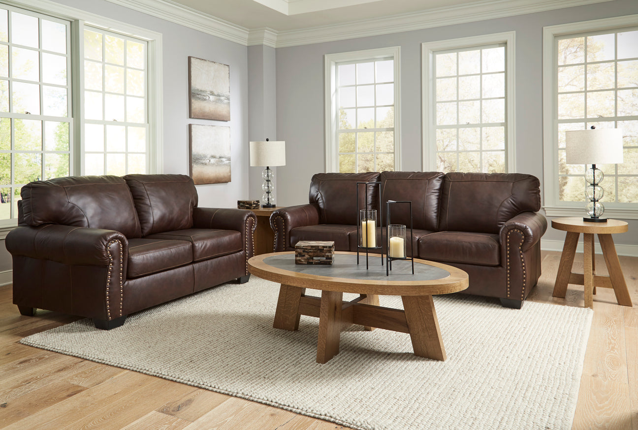 Colleton Dark Brown Leather Living Room Set from Ashley - Luna Furniture