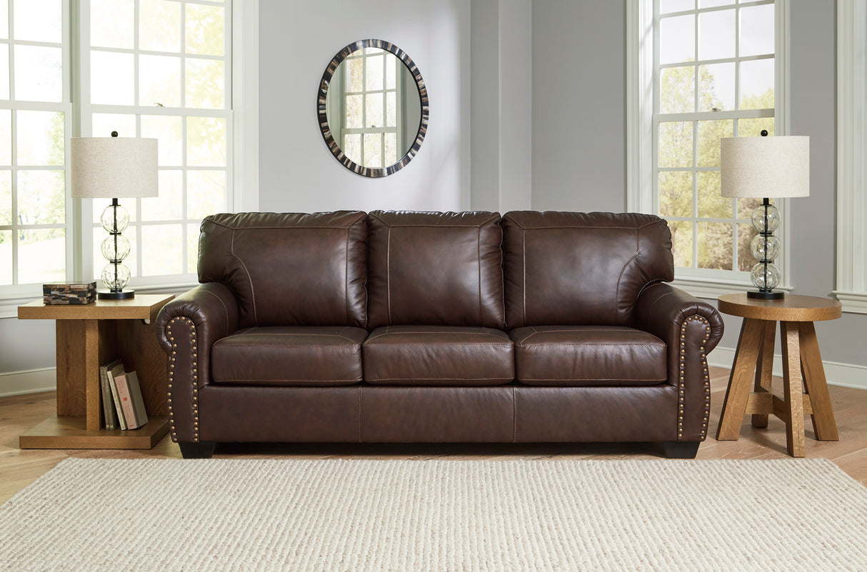 Colleton Dark Brown Leather Living Room Set -  Ashley - Luna Furniture