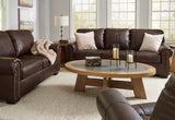 Colleton Dark Brown Leather Living Room Set -  Ashley - Luna Furniture