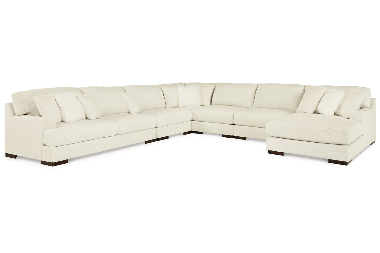 Zada Ivory 6-Piece Sectional with Chaise -  Ashley - Luna Furniture