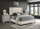 Agnes White Boucle King Upholstered Bed -  Crown Mark - Luna Furniture