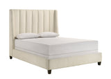 Agnes White Boucle King Upholstered Bed -  Crown Mark - Luna Furniture