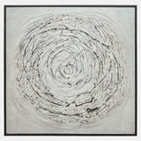 52x52 Swirl Painting, Gray On Black Frame from Sagebrook Home - Luna Furniture