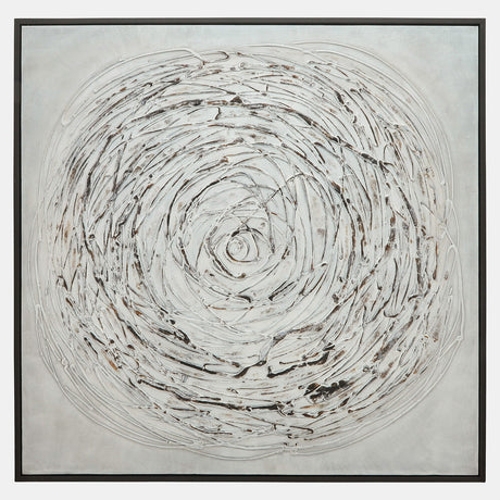 52x52 Swirl Painting, Gray On Black Frame from Sagebrook Home - Luna Furniture