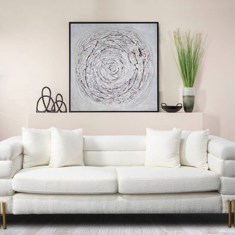 52x52 Swirl Painting, Gray On Black Frame from Sagebrook Home - Luna Furniture