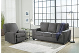 Rannis Pewter Full Sofa Sleeper and Recliner -  Ashley - Luna Furniture