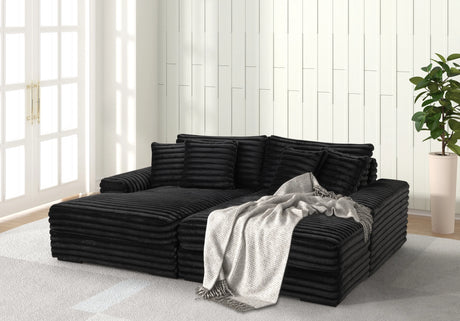 Edna Black Oversized Double Chaise Sectional from Happy Homes - Luna Furniture