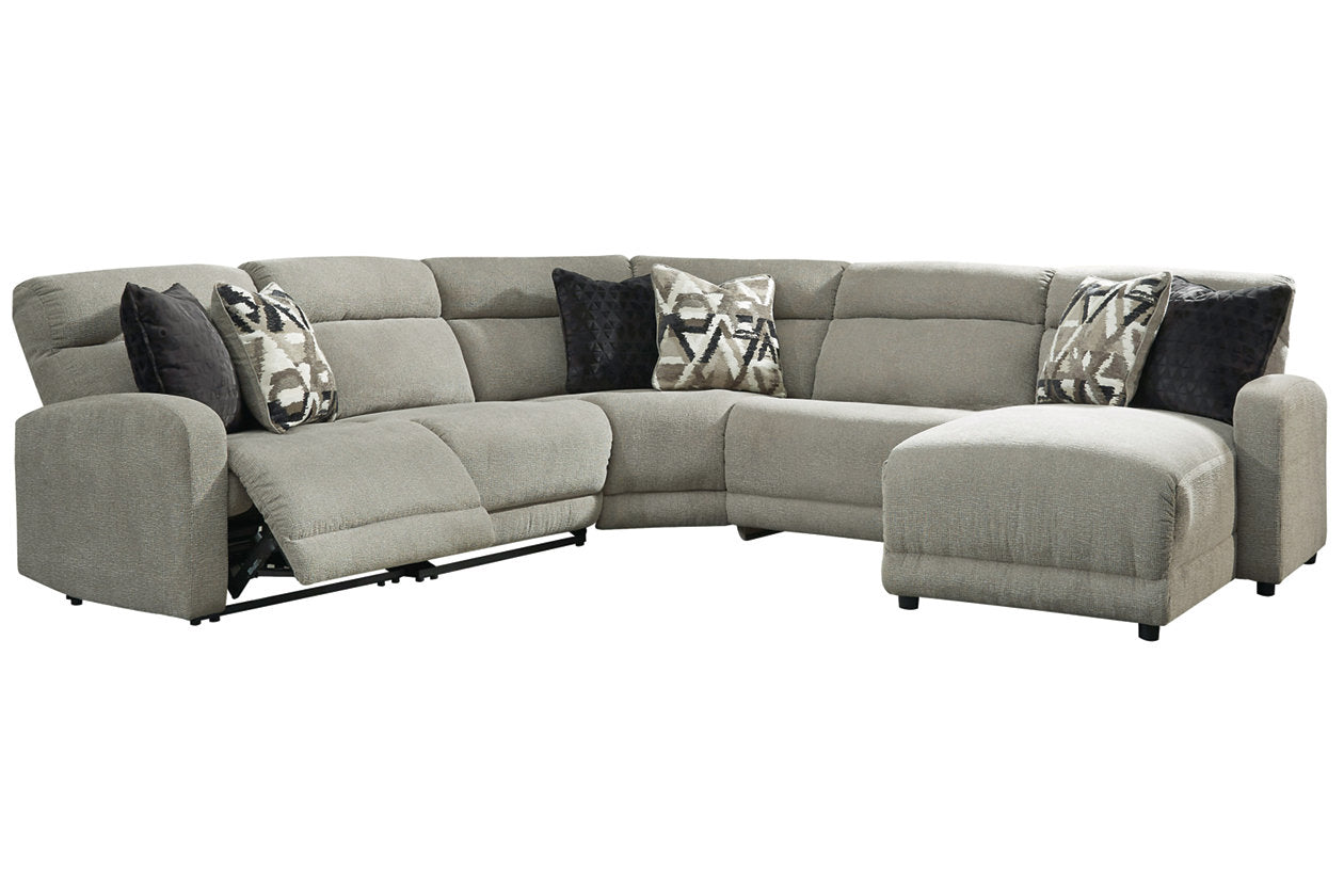 Colleyville Stone 5-Piece Power Reclining Sectional from Ashley - Luna Furniture