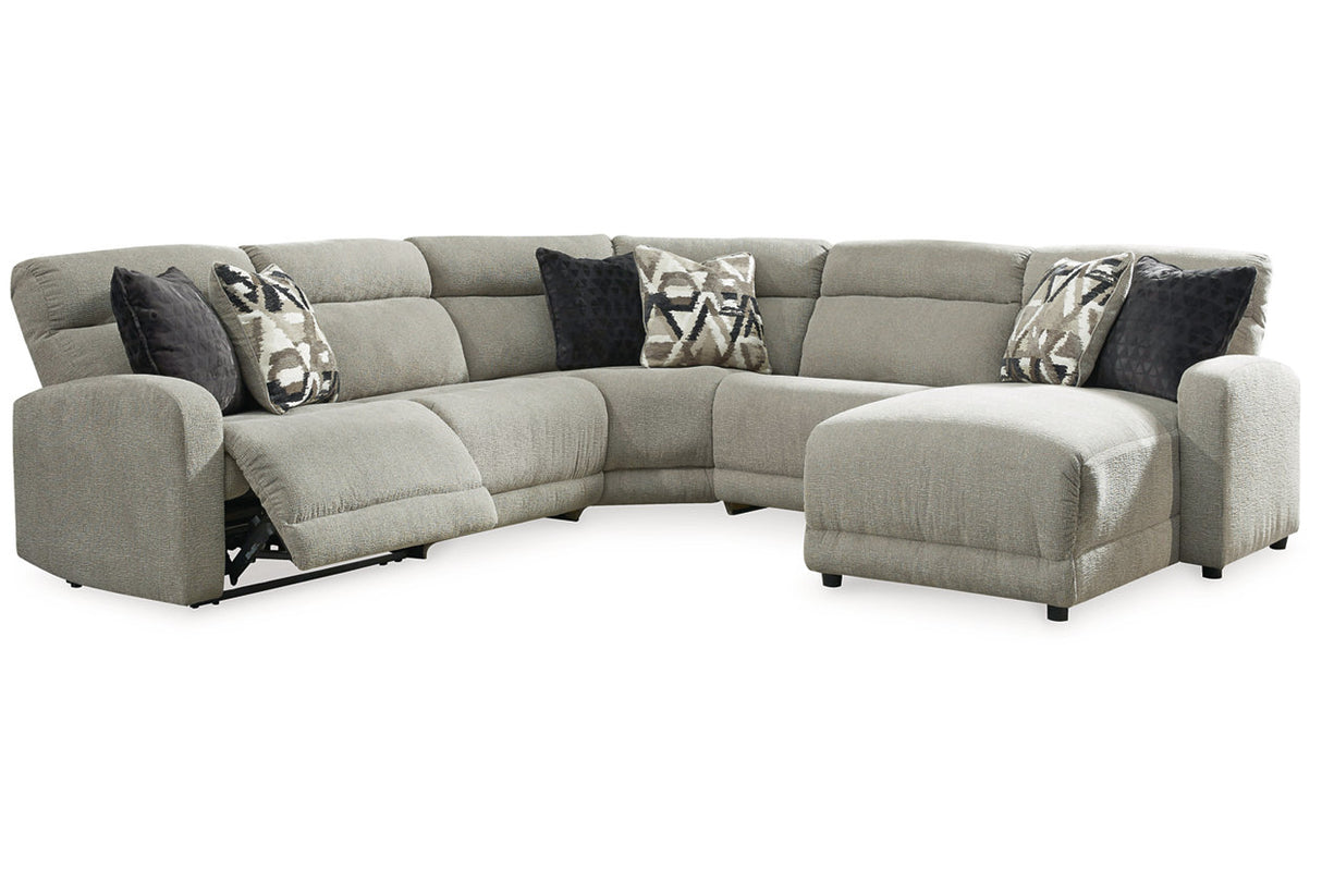 Colleyville Stone 5-Piece Power Reclining Sectional with Chaise -  Ashley - Luna Furniture