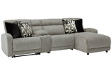 Colleyville Stone 4-Piece Power Reclining Sectional with Chaise -  Ashley - Luna Furniture