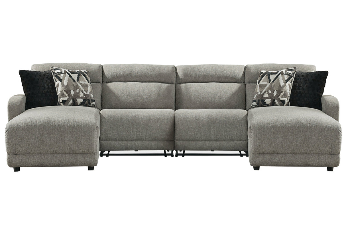 Colleyville Stone 4-Piece Power Reclining Sectional with Chaise -  Ashley - Luna Furniture