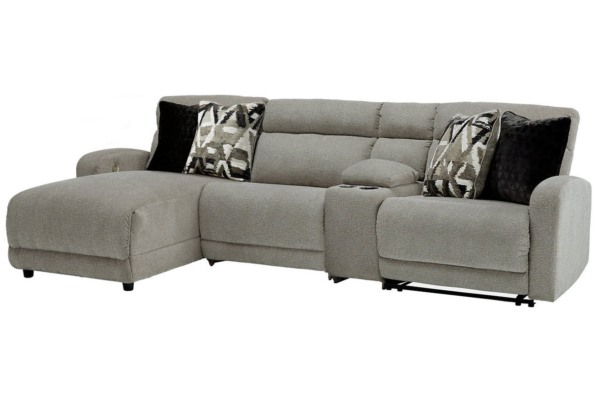 Colleyville Stone 4-Piece Power Reclining Sectional with Chaise -  Ashley - Luna Furniture