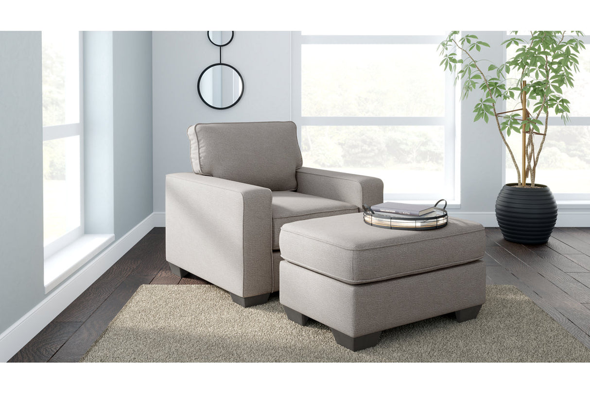 Greaves Stone Chair and Ottoman -  Ashley - Luna Furniture