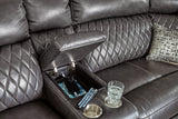 Samperstone Gray 3-Piece Power Reclining Sectional Loveseat -  Ashley - Luna Furniture