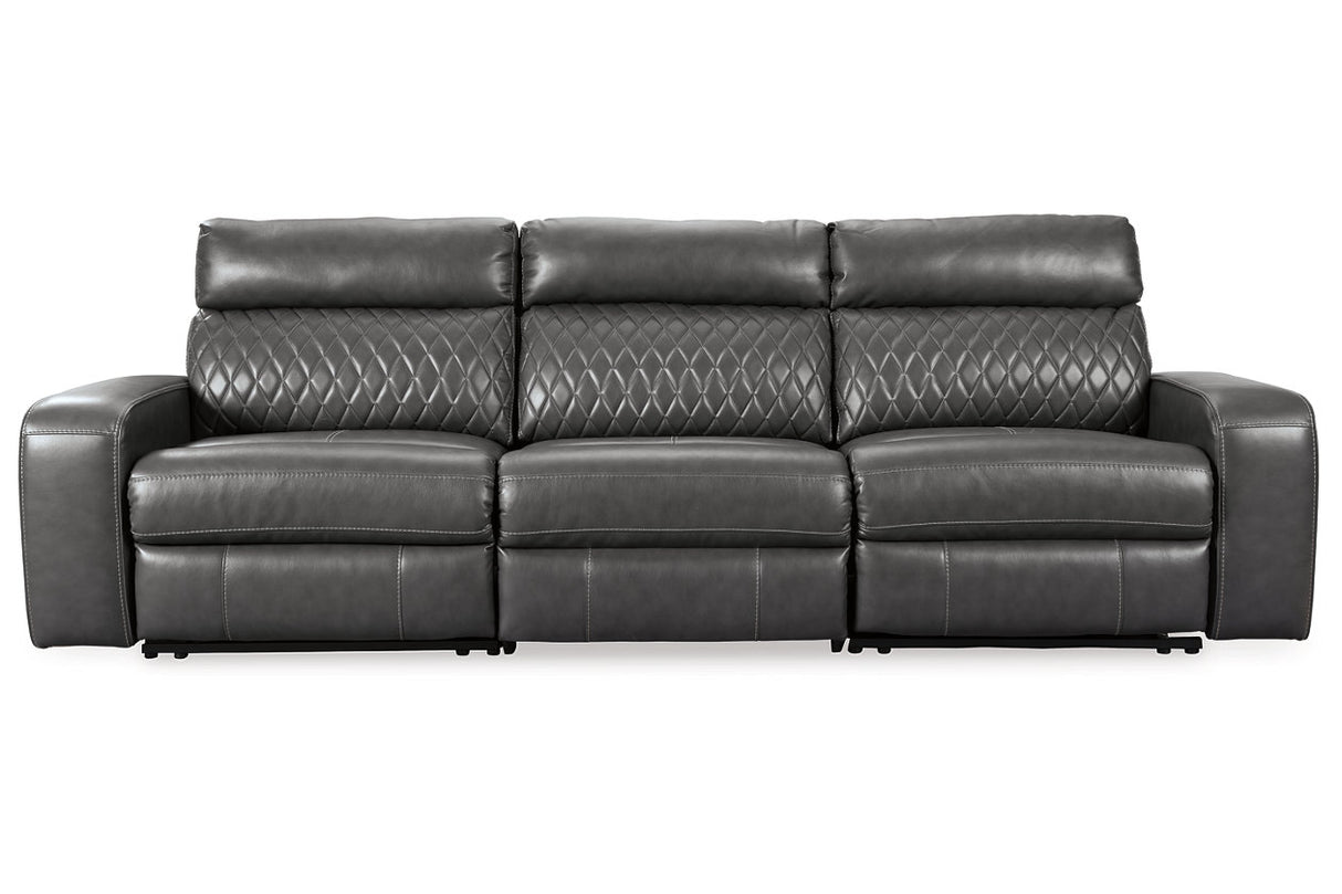 Samperstone Gray 3-Piece Power Reclining Sectional Sofa -  Ashley - Luna Furniture