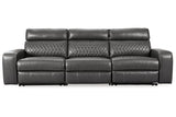 Samperstone Gray 3-Piece Power Reclining Sectional Sofa -  Ashley - Luna Furniture