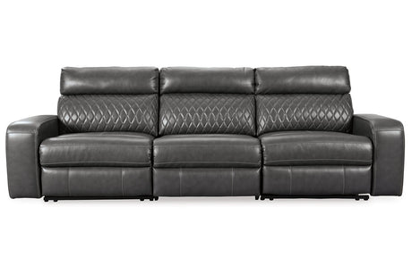 Samperstone Gray 3-Piece Power Reclining Sectional Sofa -  Ashley - Luna Furniture