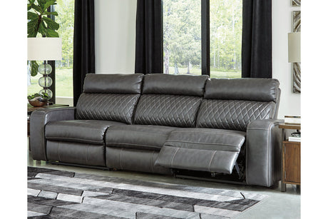 Samperstone Gray 3-Piece Power Reclining Sectional Sofa -  Ashley - Luna Furniture