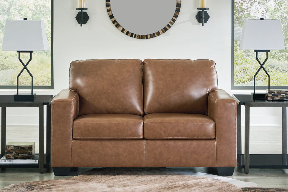 Bolsena Caramel Sofa, Loveseat and Recliner -  Ashley - Luna Furniture