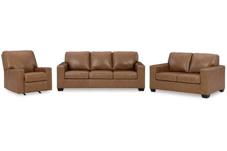 Bolsena Caramel Sofa, Loveseat and Recliner -  Ashley - Luna Furniture