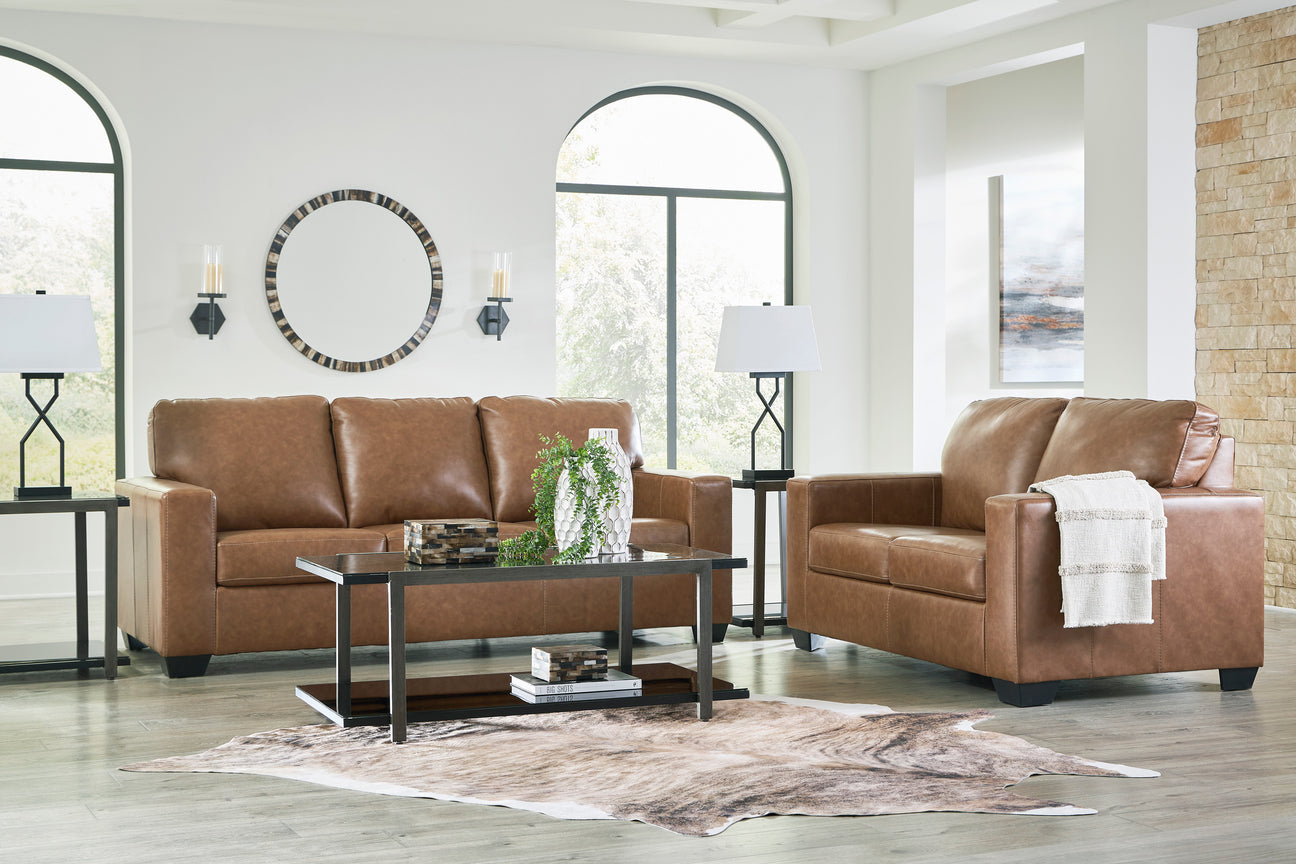 Bolsena Caramel Leather Living Room Set from Ashley - Luna Furniture