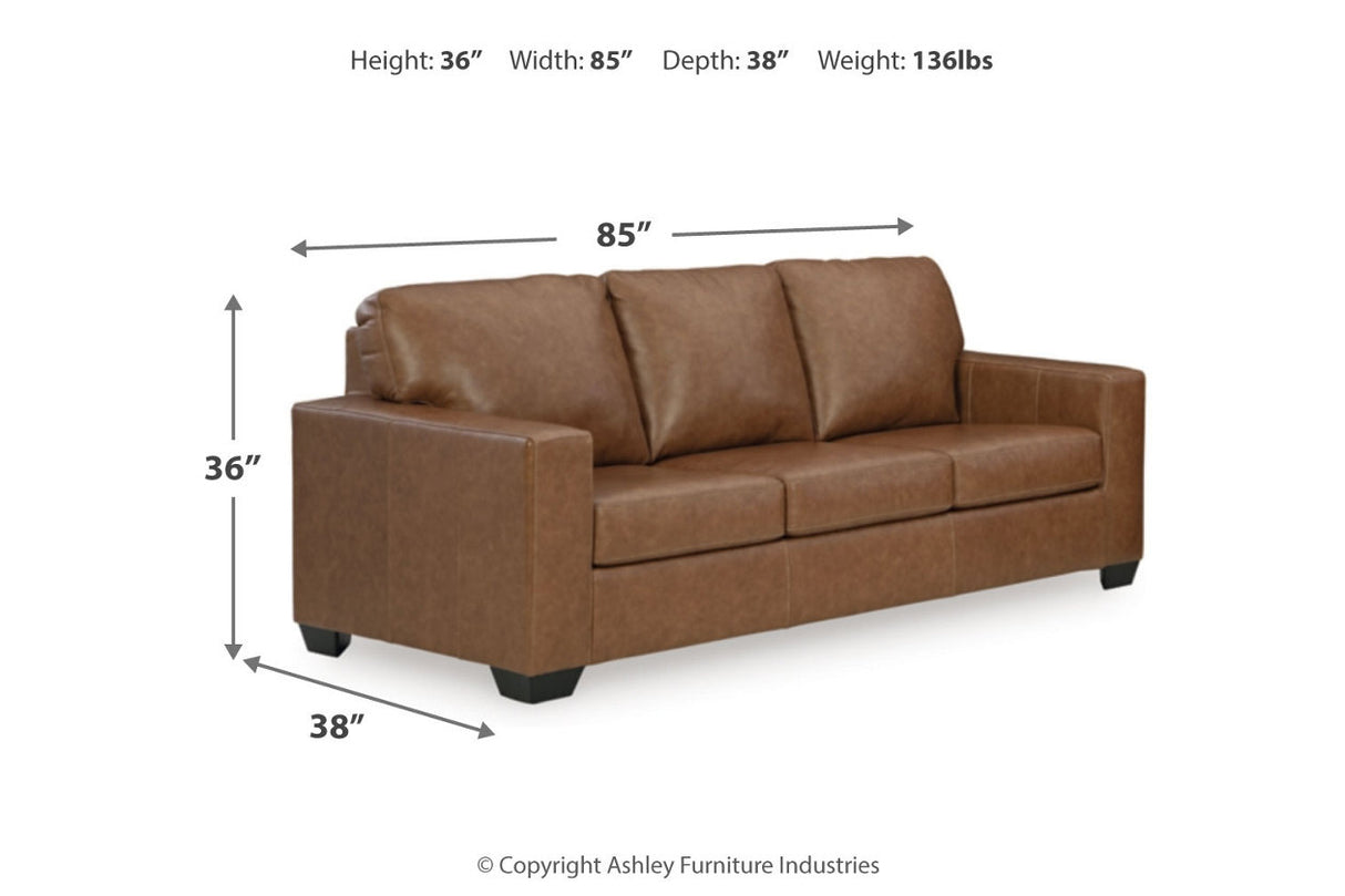 Bolsena Caramel Sofa, Loveseat and Recliner -  Ashley - Luna Furniture