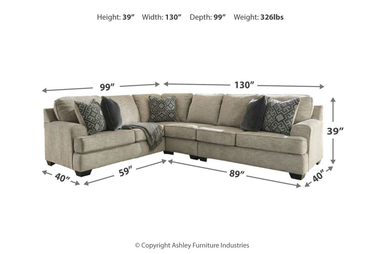 Bovarian Stone 3-Piece Sectional from Ashley - Luna Furniture