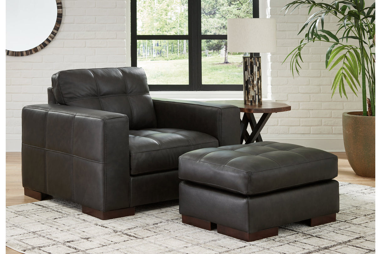 Luigi Thunder Sofa, Loveseat, Oversized Chair and Ottoman -  Ashley - Luna Furniture