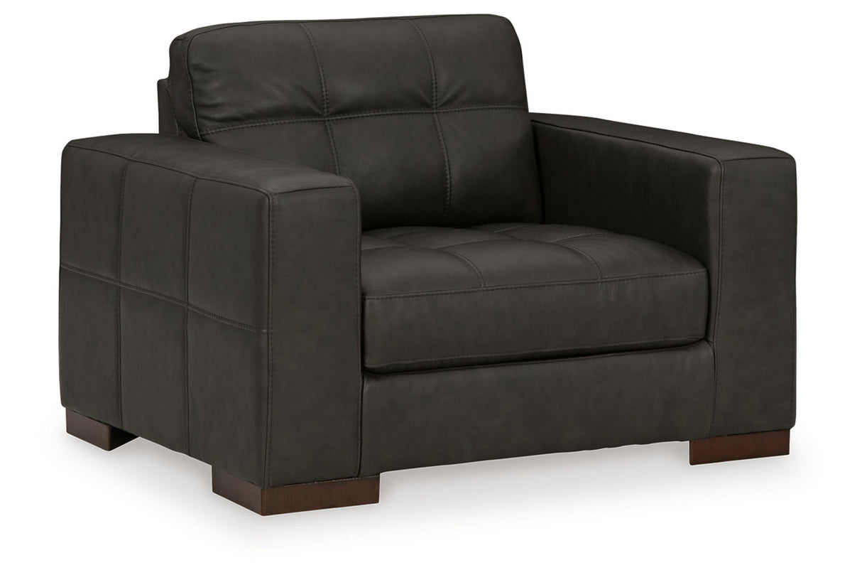 Luigi Thunder Oversized Chair and Ottoman -  Ashley - Luna Furniture