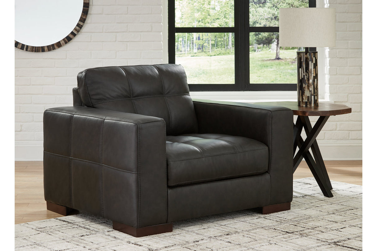 Luigi Thunder Sofa, Loveseat, Oversized Chair and Ottoman -  Ashley - Luna Furniture