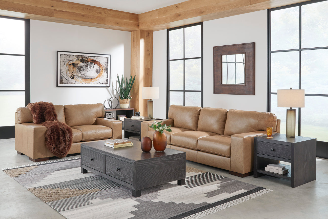 Lombardia Tumbleweed Leather Living Room Set from Ashley - Luna Furniture